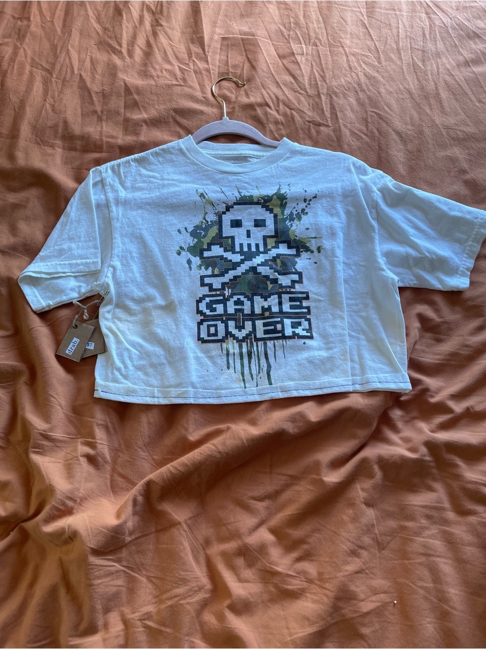 Grungy Game Over Crop Top